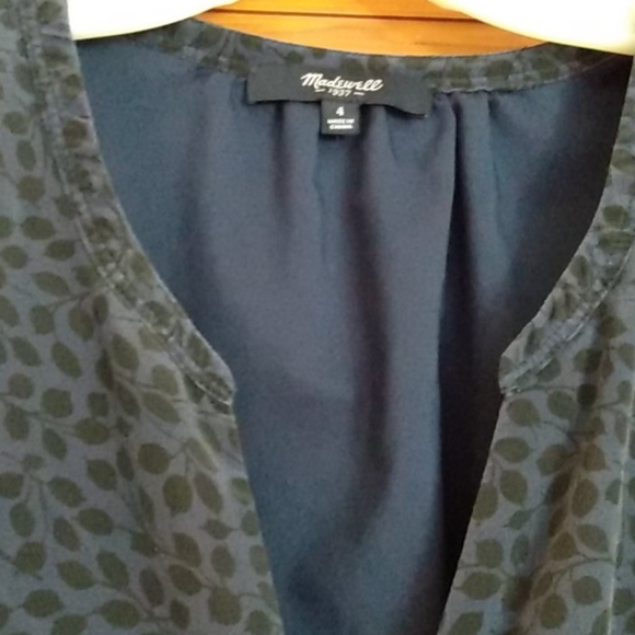 Silk Madewell dress blue womens size 4 - Picture 5 of 10